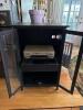 Black Glass-Door Media Cabinet with Equipment - 3