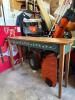 Wooden Console Table with Hand-Painted Floral Accents