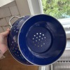 Blue Metal Colander with Handles - 3