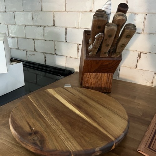 Chicago Cutlery Steak Knives and Block with Extras, Plus Pampered Chef Lazy Susan
