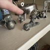 Miniatures, Pewter and Pottery Lot (with tiny kitty and baby tools) - 10
