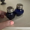 Two Sets of Cobalt Glass Salt and Pepper Shakers - 5