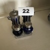 Two Sets of Cobalt Glass Salt and Pepper Shakers - 9
