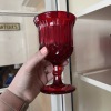 Ruby Red Pressed Glass Goblets, Cordials, Serving Utensils - 5