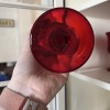 Ruby Red Pressed Glass Goblets, Cordials, Serving Utensils - 6