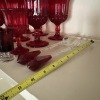 Ruby Red Pressed Glass Goblets, Cordials, Serving Utensils - 8