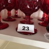 Ruby Red Pressed Glass Goblets, Cordials, Serving Utensils - 9