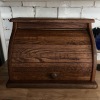 Wooden Oak Roll-Top Bread Box