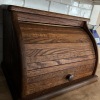 Wooden Oak Roll-Top Bread Box - 2