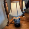 Ceramic Blue and White Floral Table Lamp - 8