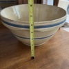 Stoneware Mixing Bowl with Blue Bands - 8