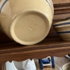 Set of Yellow Ware Bowls with Blue Bands and "Simplify" Wooden Sign - 8