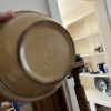 Set of Yellow Ware Bowls with Blue Bands and "Simplify" Wooden Sign - 14