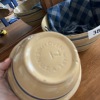 Set of Yellow Ware Bowls with Blue Bands and "Simplify" Wooden Sign - 15