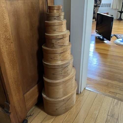 8 Stacking Oval Shaker Bentwood Boxes