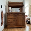 Antique Victorian Oak Sideboard With Mirror