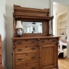 Antique Victorian Oak Sideboard With Mirror - 2