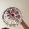 Red Pressed Glass Oil Lamp with Clear Base - 5