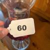 Red Pressed Glass Oil Lamp with Clear Base - 8