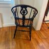 Windsor Style Armchair with Rush Seat and Floral Cushion - 6
