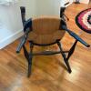 Windsor Style Armchair with Rush Seat and Floral Cushion - 8