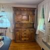Mastercraft Knotty Pine Hutch with Display Cabinet and Storage