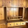 Mastercraft Knotty Pine Hutch with Display Cabinet and Storage - 3