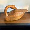 Carved Wooden Duck Sculpture