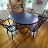 Oval Pedestal Dining Table with Two Pairs of Windsor Chairs - 2