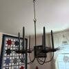Wrought Iron Hanging Six-Light Taper Candle Chandelier