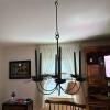 Wrought Iron Hanging Six-Light Taper Candle Chandelier - 3