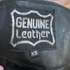 Harley-Davidson Black Leather Motorcycle Chaps - XS with Eagle Patch - 4