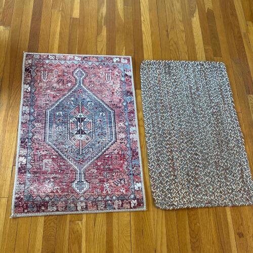 Pair of Small Area Rugs - Braided and Oriental Designs