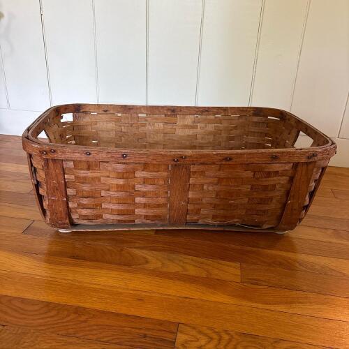 Large Rectangular Vintage Wooden Utility Basket