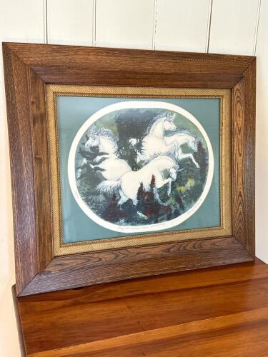 29"x25" Hand-Signed Nancy Tema 1976 Unicorns Limited Edition Lithograph 65/350