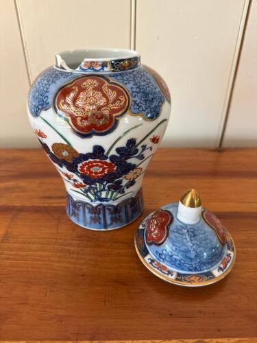 Japanese Imari Style Lidded Porcelain Ginger Jar