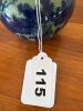 English Porcelain Oil Lamp with Blue Transferware Design and Glass Chimney - 4