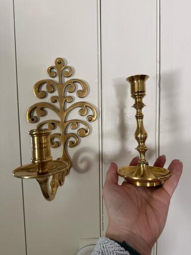 Brass Candle Holder Pair