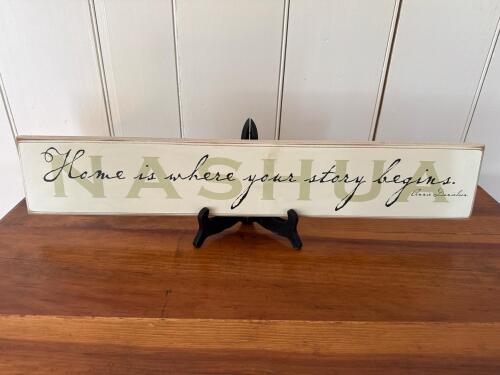 Danielson Designs "NASHUA Home is Where Your Story Begins" Sign