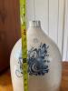 Vintage Stoneware Jug with Blue Floral Decoration - 2