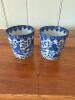 Pair Japanese Blue & White Porcelain Yunomi Tea Cups