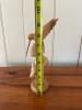 Hand-Carved Wooden Hummingbird and Flower Sculpture - 2