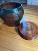 Hand-Painted Wooden Jar with Lid