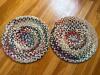 Set of 2 Multicolor Braided Round Chair Pads