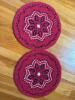 Hand-Hooked Bandana Pattern Round Textile Mats