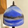 Hand-Painted Mt. Fuji Art Nouveau Table Lamp - 2