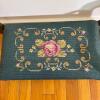 Vintage Wooden Footstool with Floral Needlepoint Upholstery - 2