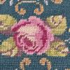 Vintage Wooden Footstool with Floral Needlepoint Upholstery - 3