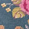 Vintage Wooden Footstool with Floral Needlepoint Upholstery - 5