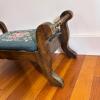 Vintage Wooden Footstool with Floral Needlepoint Upholstery - 7